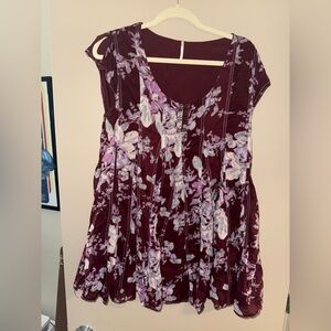 Free People Burgundy Floral Dress